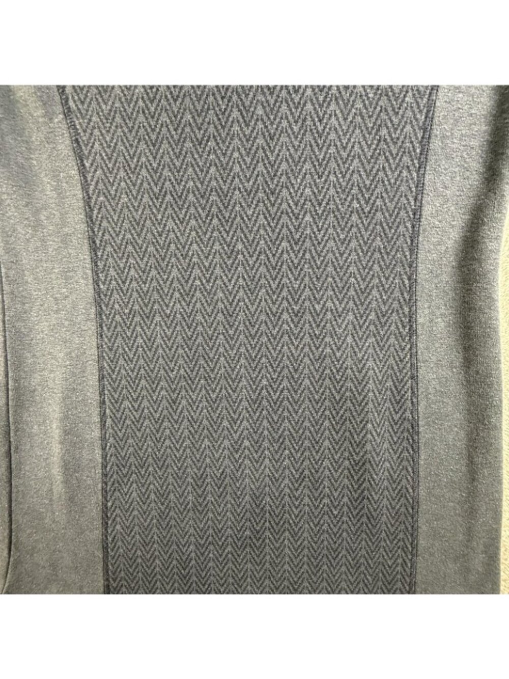 PrAna Hoodie Mens Medium Blue Herringbone Tunic High Neck Pullover Knit Pockets - Picture 5 of 12